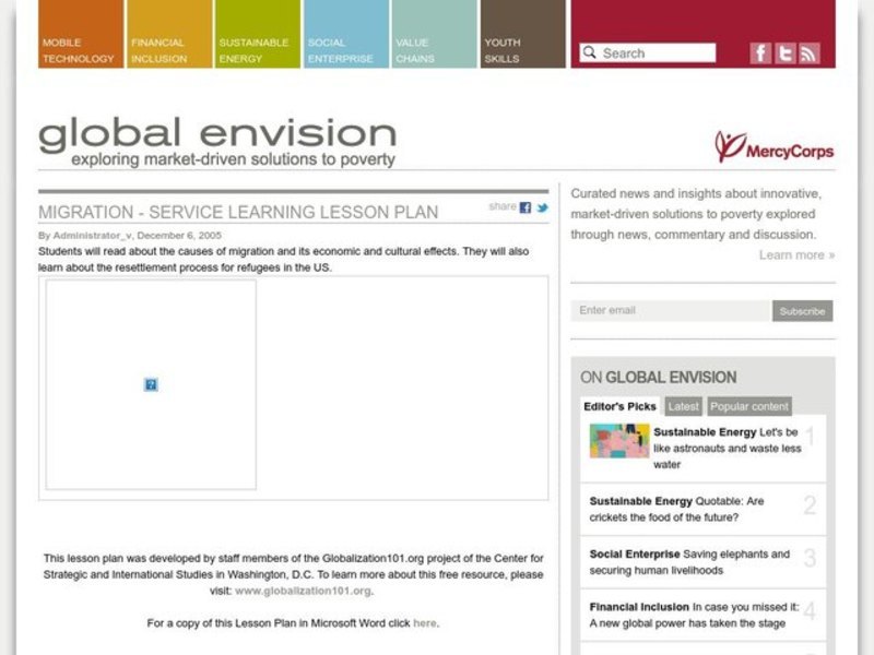 Migration Lesson Plan