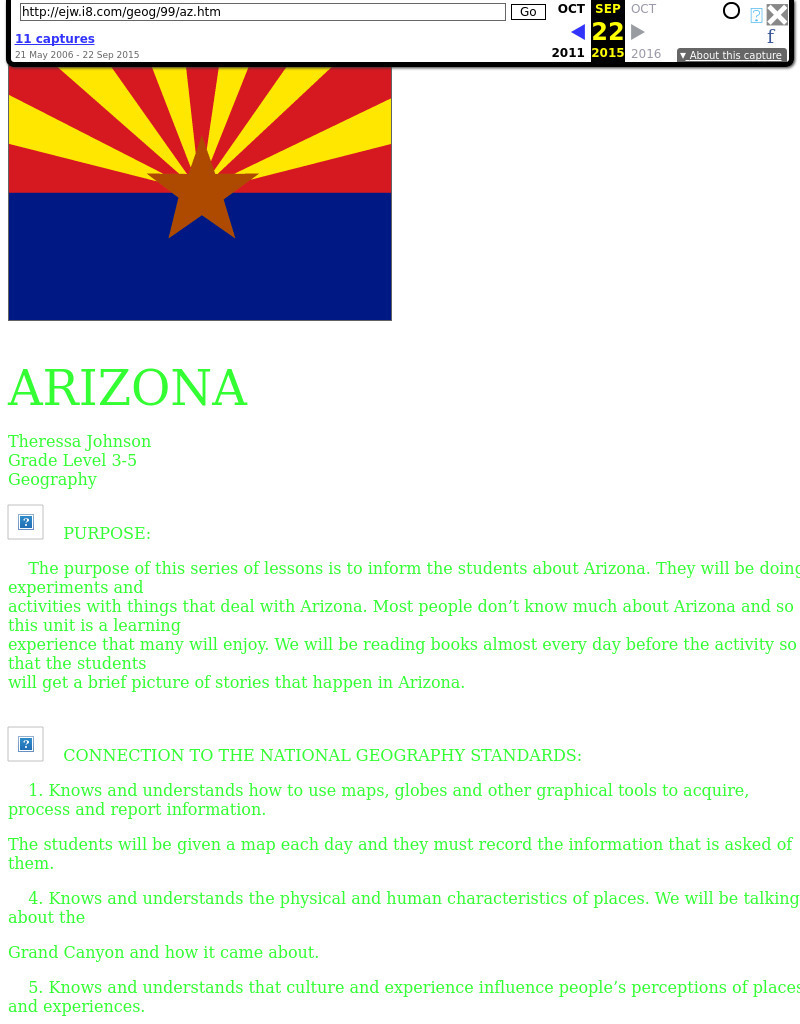 Arizona Lesson Plan
