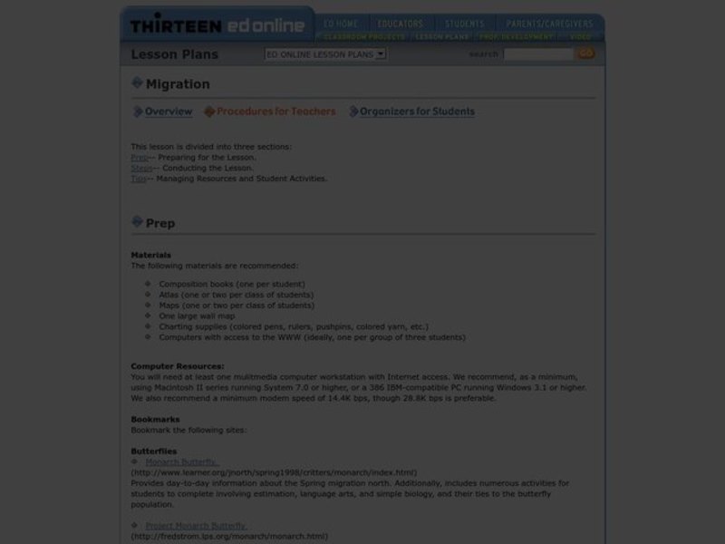 Migration Lesson Plan