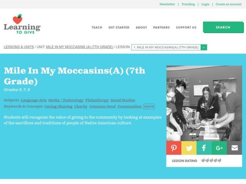 Mile in My Moccasins Lesson Plan