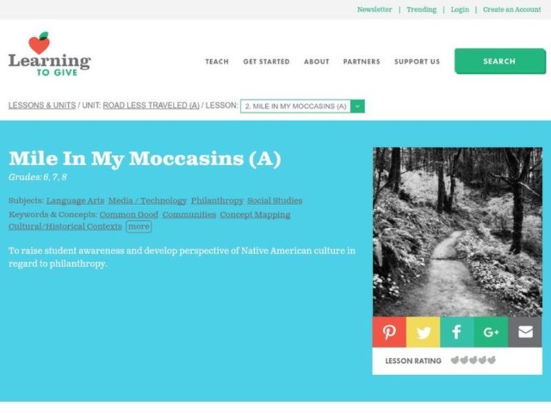 Mile in My Moccasins Lesson Plan