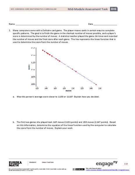 Mid-Module Assessment Task: Grade 8 Module 6 Assessment