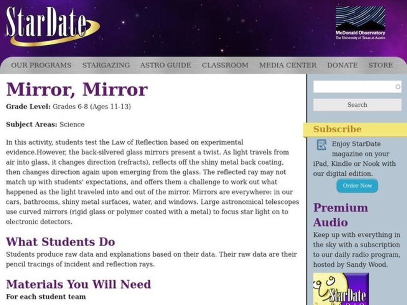 Mirror, Mirror Lesson Plan