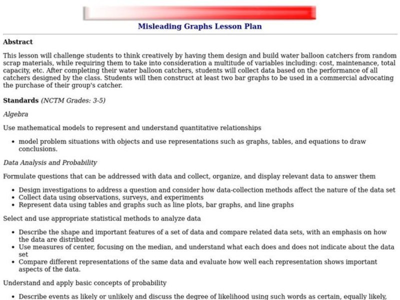 Misleading Graphs Lesson Plan