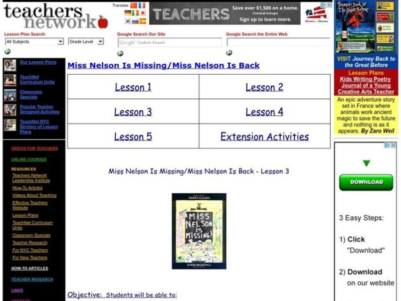 Miss Nelson is Missing Lesson Plan