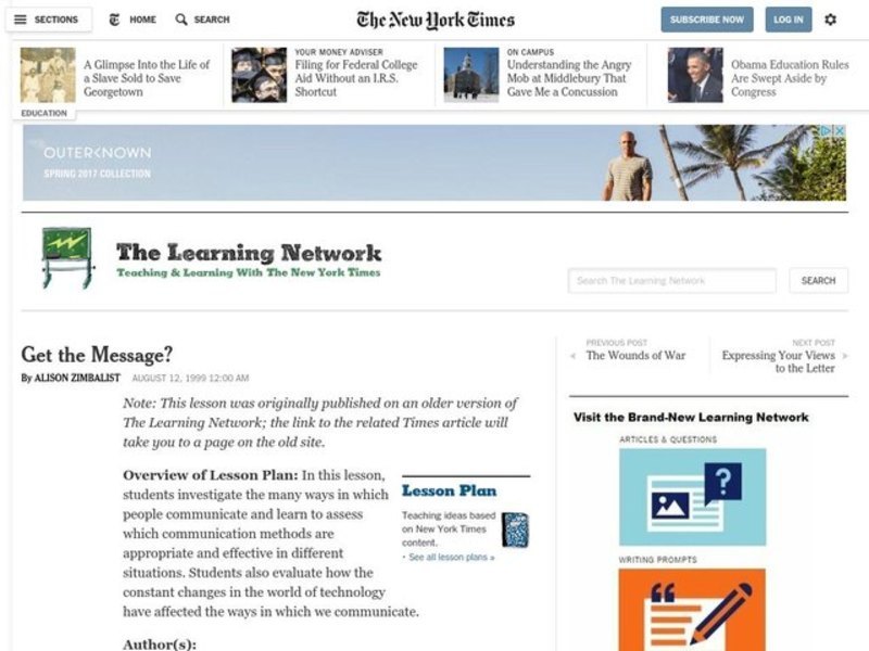 Get the Message? Lesson Plan