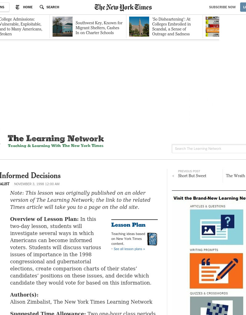 Making Informed Decisions Lesson Plan