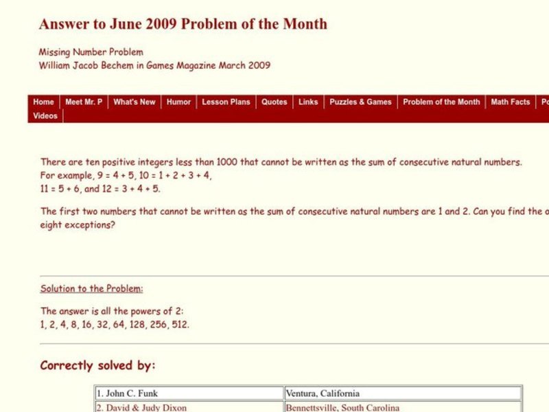 Missing Number Problem Worksheet