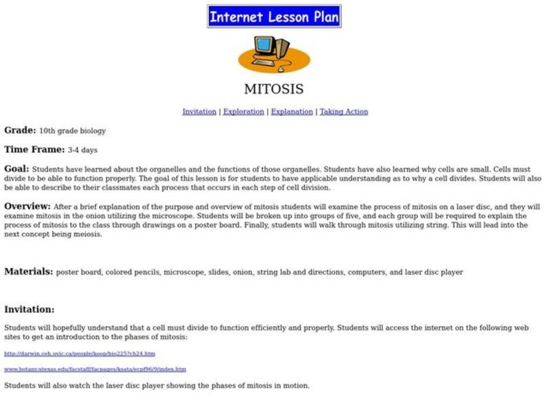 MITOSIS Lesson Plan