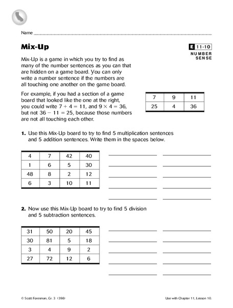 Mix-Up Worksheet