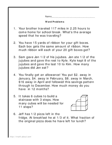 Mixed Operations Math Word Problems 2 Worksheet