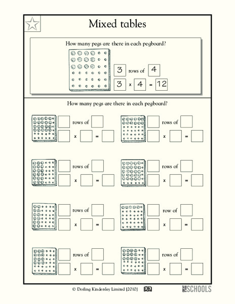 Mixed Tables Worksheet