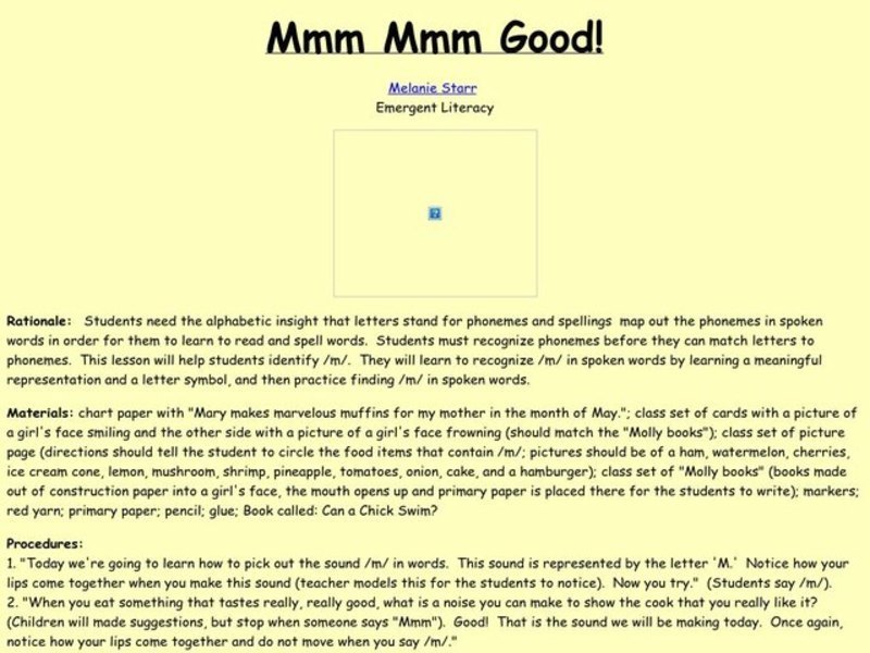 Mmm Mmm Good! Lesson Plan