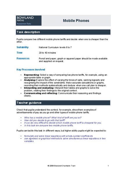 Mobile Phones Assessment