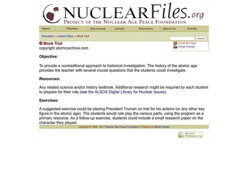 Mock Trial Lesson Plan