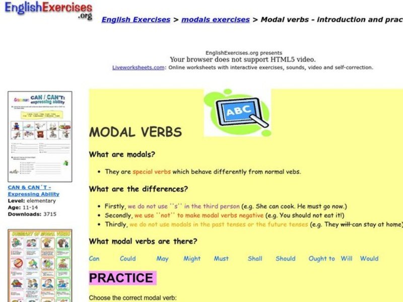 Modal Verbs Interactive