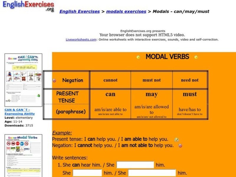Modal Verbs Interactive