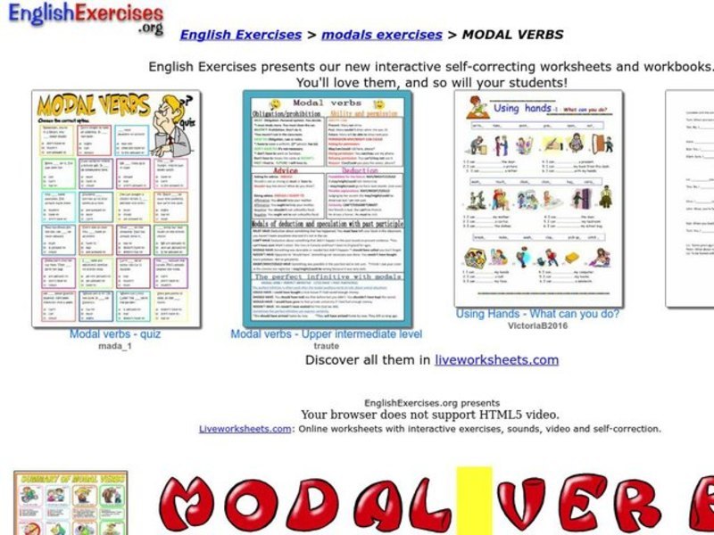 Modal Verbs Worksheet
