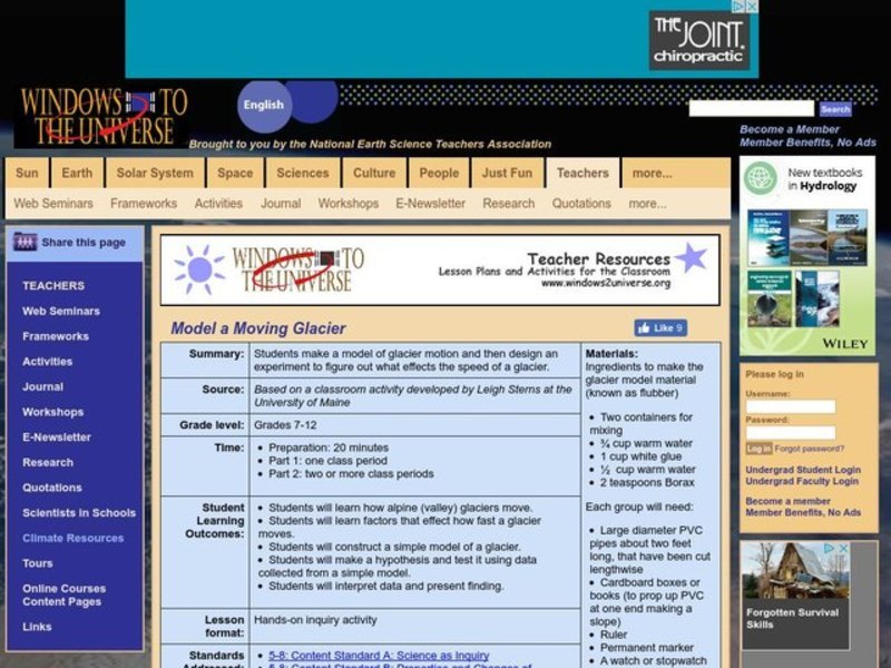 Model a Moving Glacier Lesson Plan