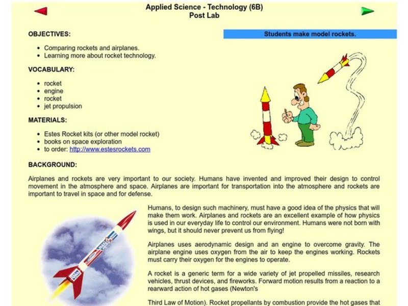 Model Rockets Lesson Plan