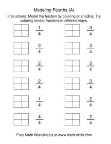Modeling Fourths (A) Worksheet