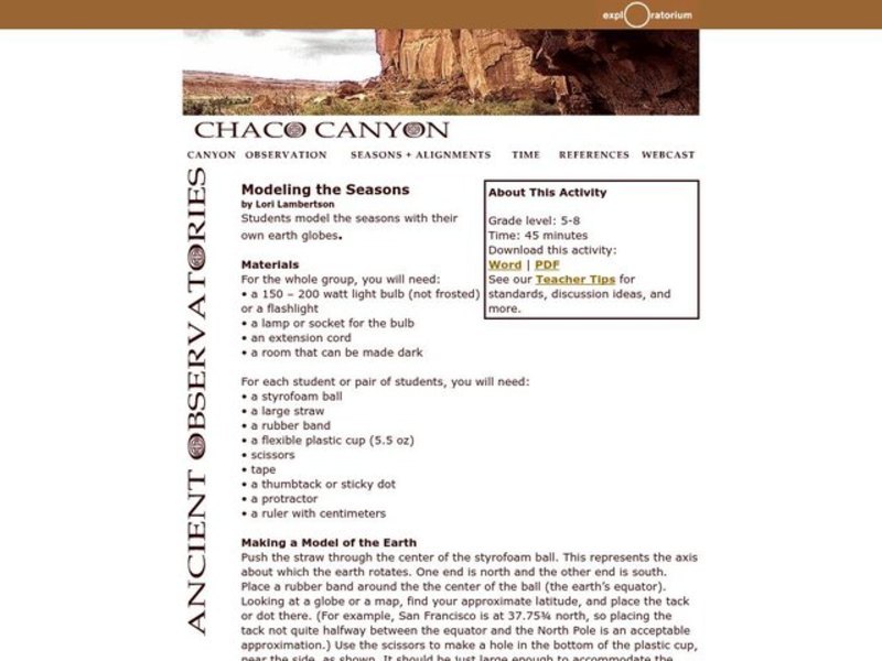 Modeling the Seasons Lesson Plan