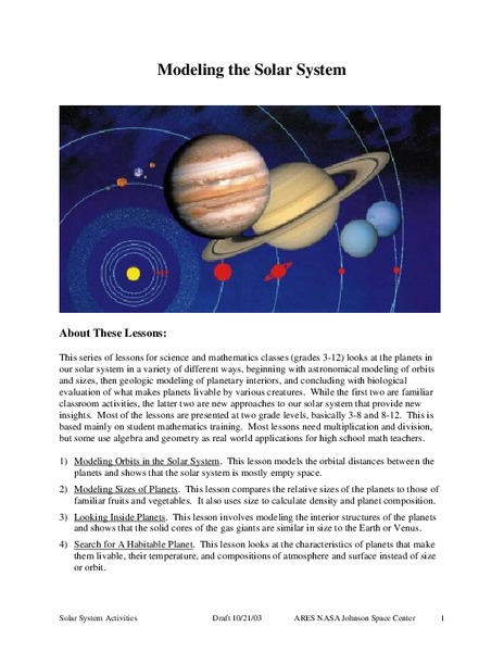 Modeling the Solar System Lesson Plan