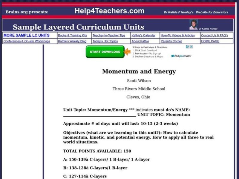 Momentum and Energy Lesson Plan