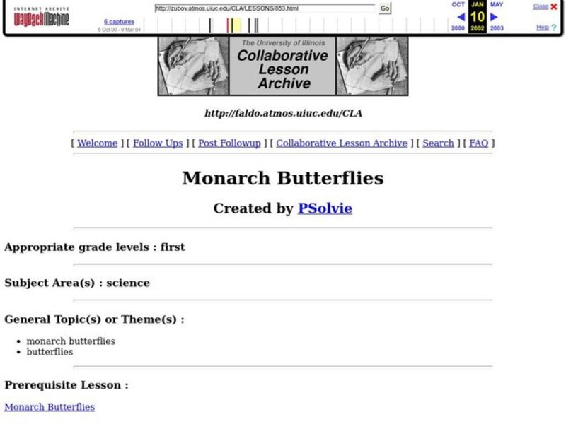 Monarch Butterflies Lesson Plan