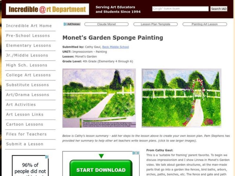 Monet's Garden Lesson Plan