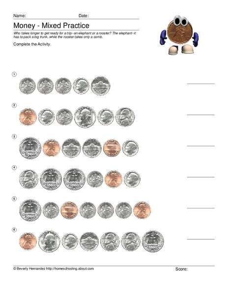 Money - Mixed Practice Worksheet