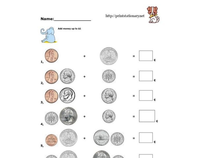 Money Addition Worksheet