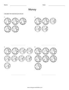 Money Addition Worksheet