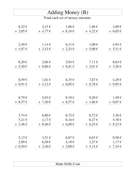 Money Addition (B) Lesson Plan