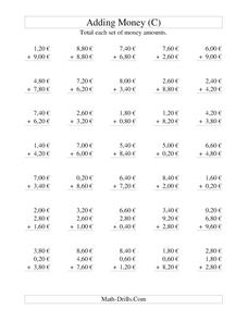 Money Addition [C] Worksheet