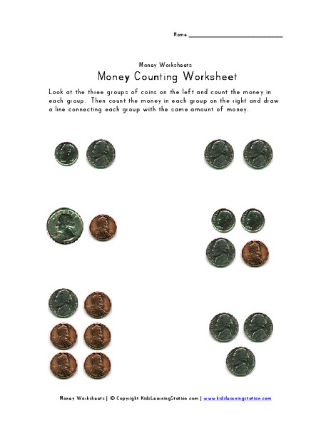 Money Counting Worksheet Worksheet
