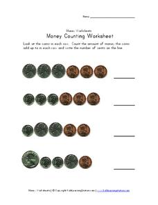 Money Counting Worksheet Worksheet