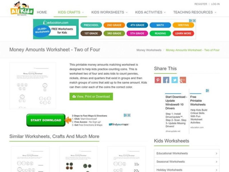 Money Counting Worksheet Worksheet