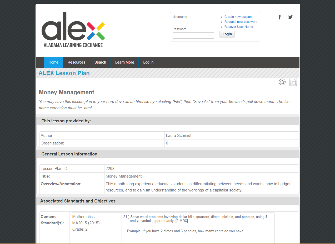 Money Management Lesson Plan