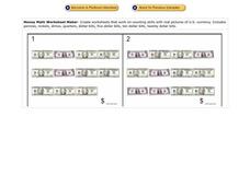 Money Math Worksheet Maker Worksheet
