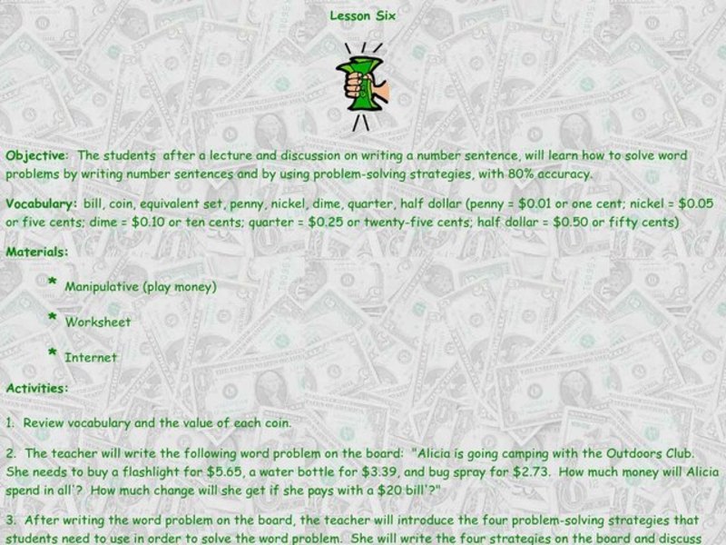 Money Matters Lesson Plan