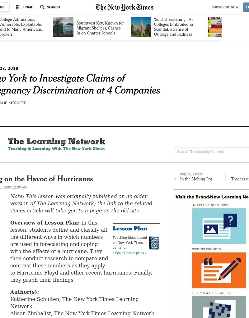 Counting on the Havoc of Hurricanes Lesson Plan