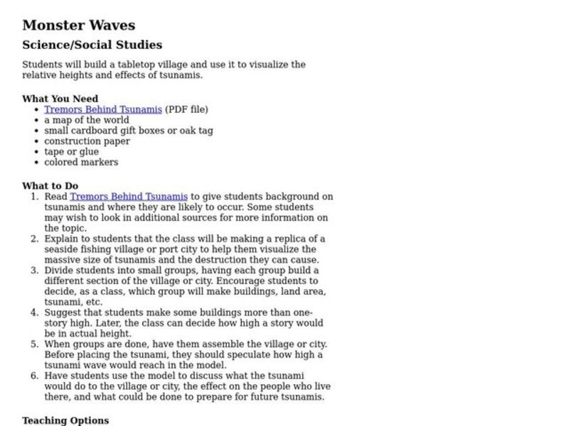 Monster Waves Lesson Plan