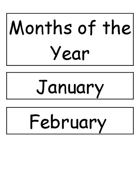 Months of the Year Printables