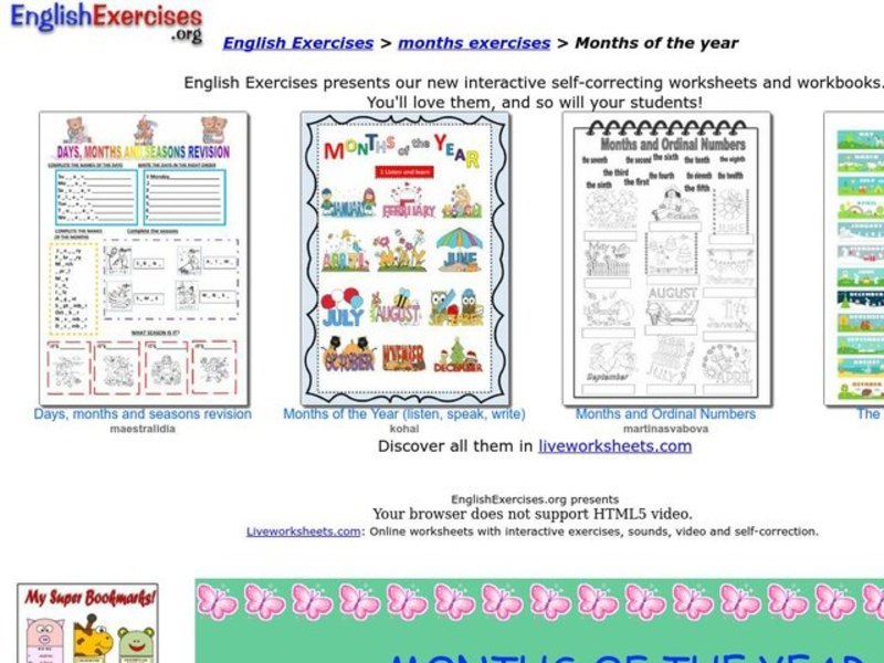 Months of the Year Interactive