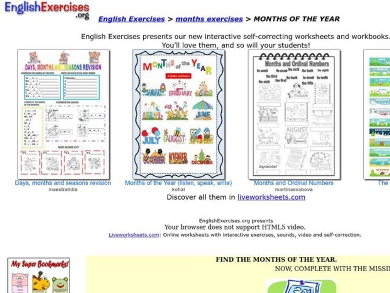 Months of the Year Interactive