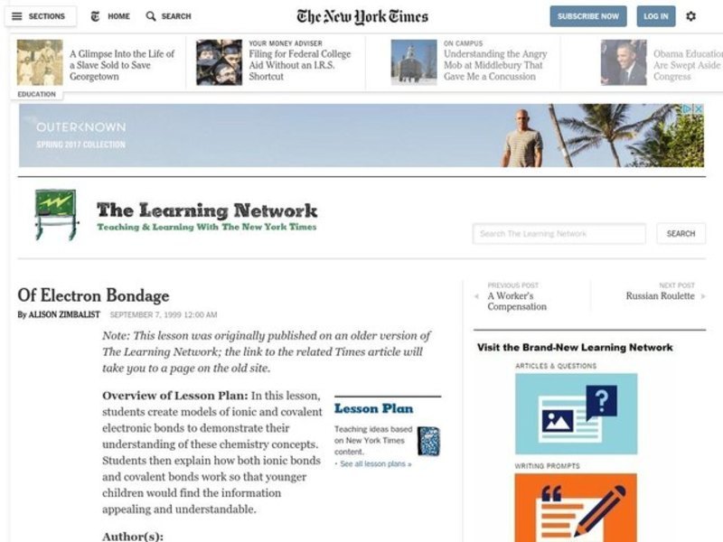 Of Electron Bondage Lesson Plan