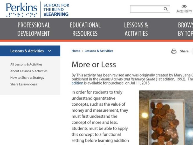 More or Less Lesson Plan