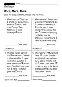 More, More, More Worksheet