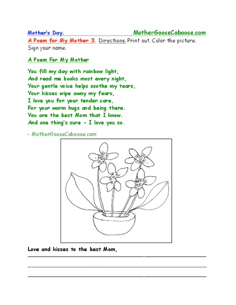Mother's Day Worksheet